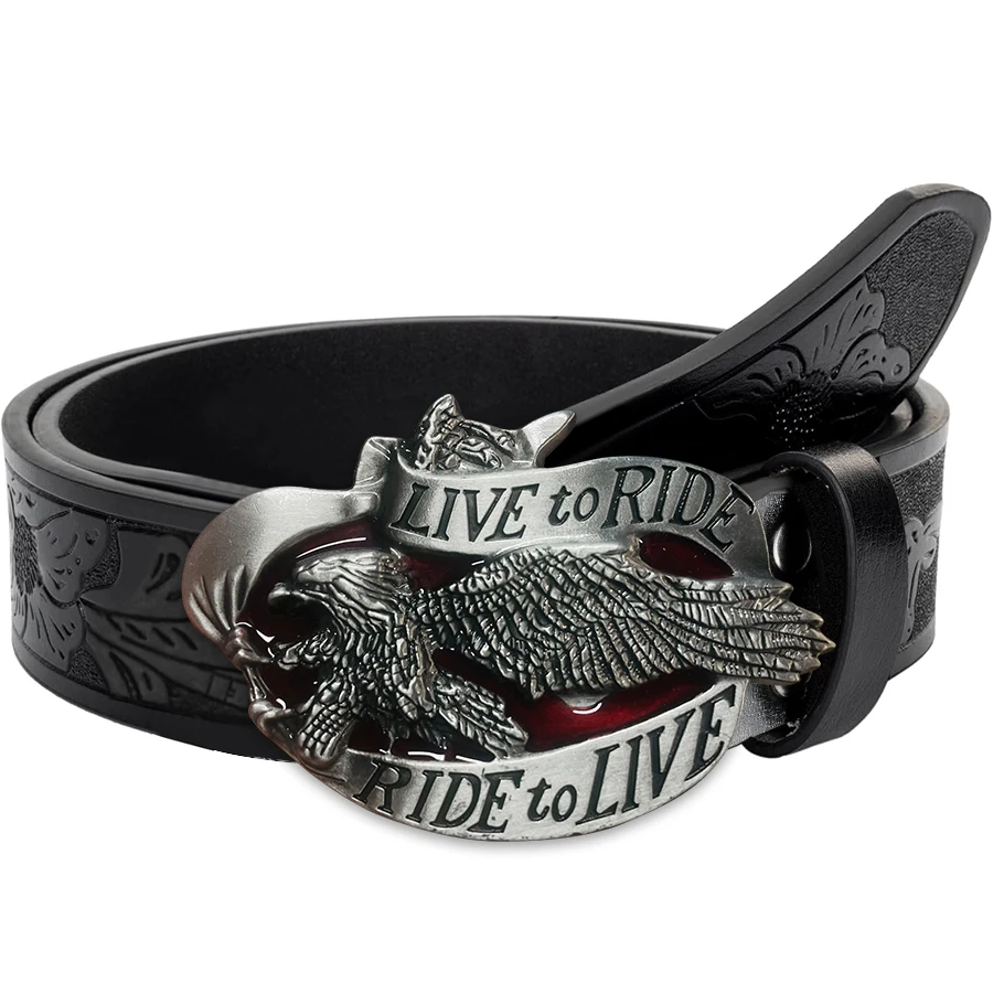 Western Men's Denim Belt Retro Belt Eagle Belt Buckle Hip-Hop Personality Retro Style Unisex Matching Jeans/Casual Pants Belt