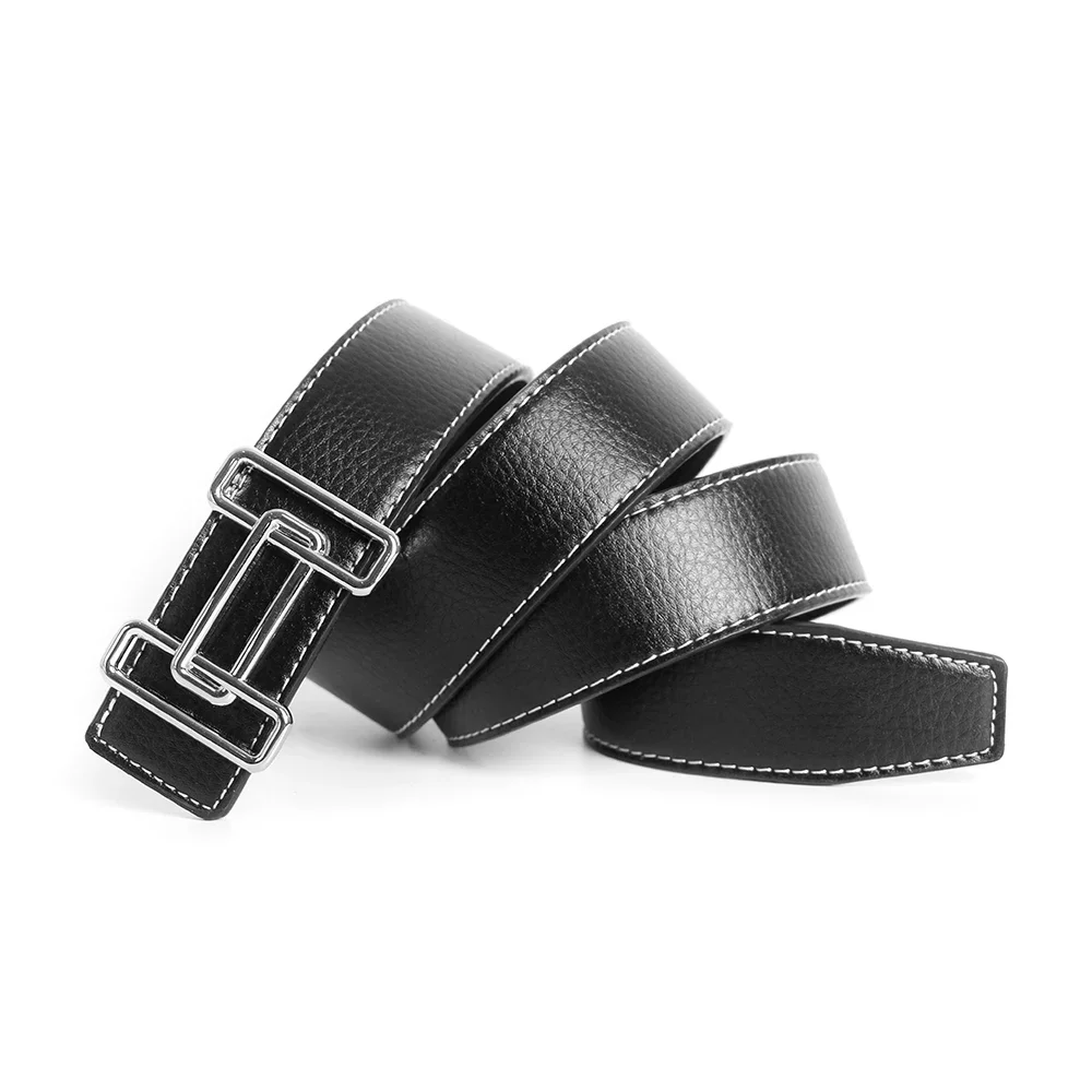 Luxury Designer Brand Pin Buckle Belt Men High Quality Cowhide Women Genuine Real Leather Dress Strap for Jeans Waistband Blue