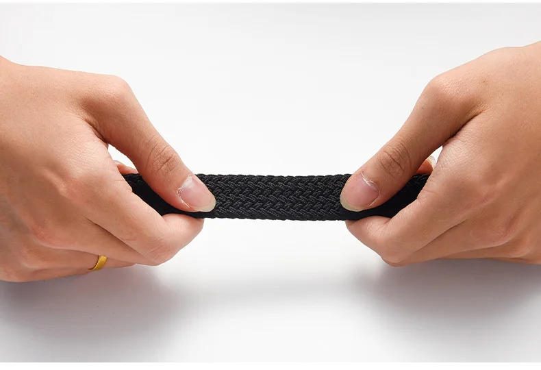 Very Popular Fashion 105cm Women's Belt White Luxury Woven Stretch Casual Alloy Buckle Needle Elastic Canvas Boy's Waist straps