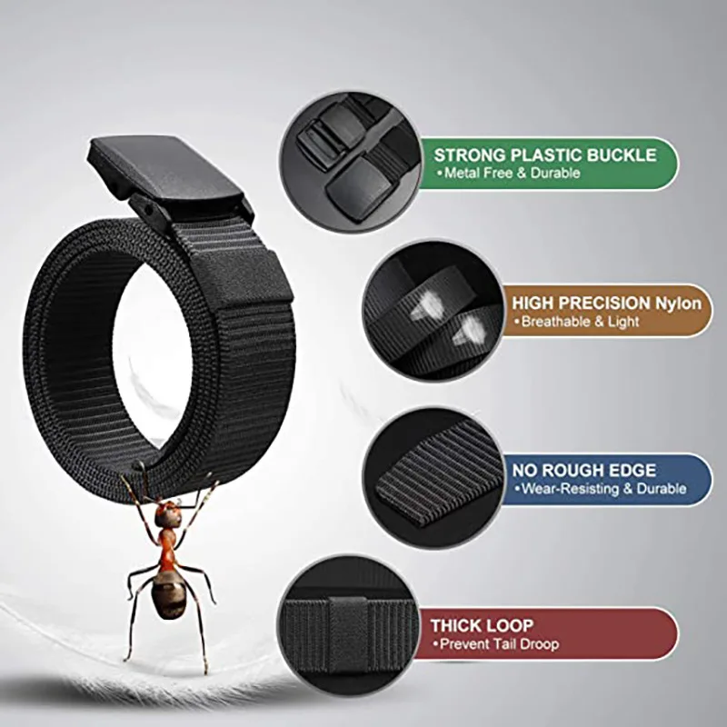 Men's Nylon Braided Belt, Non-Metallic Automatic Buckle, Daily Commute, Outdoor Mountaineering Training Belt