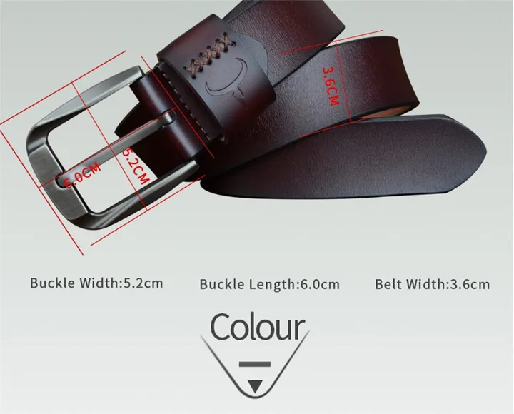 COWATHER Vintage style pin buckle cow genuine leather belts for men 130cm high quality mens belt cinturones hombre free shipping