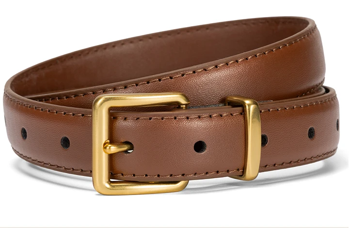 Maikun Belt For Women Gold Buckle Elegant Leather Belt Compatible With Dresses And Pants