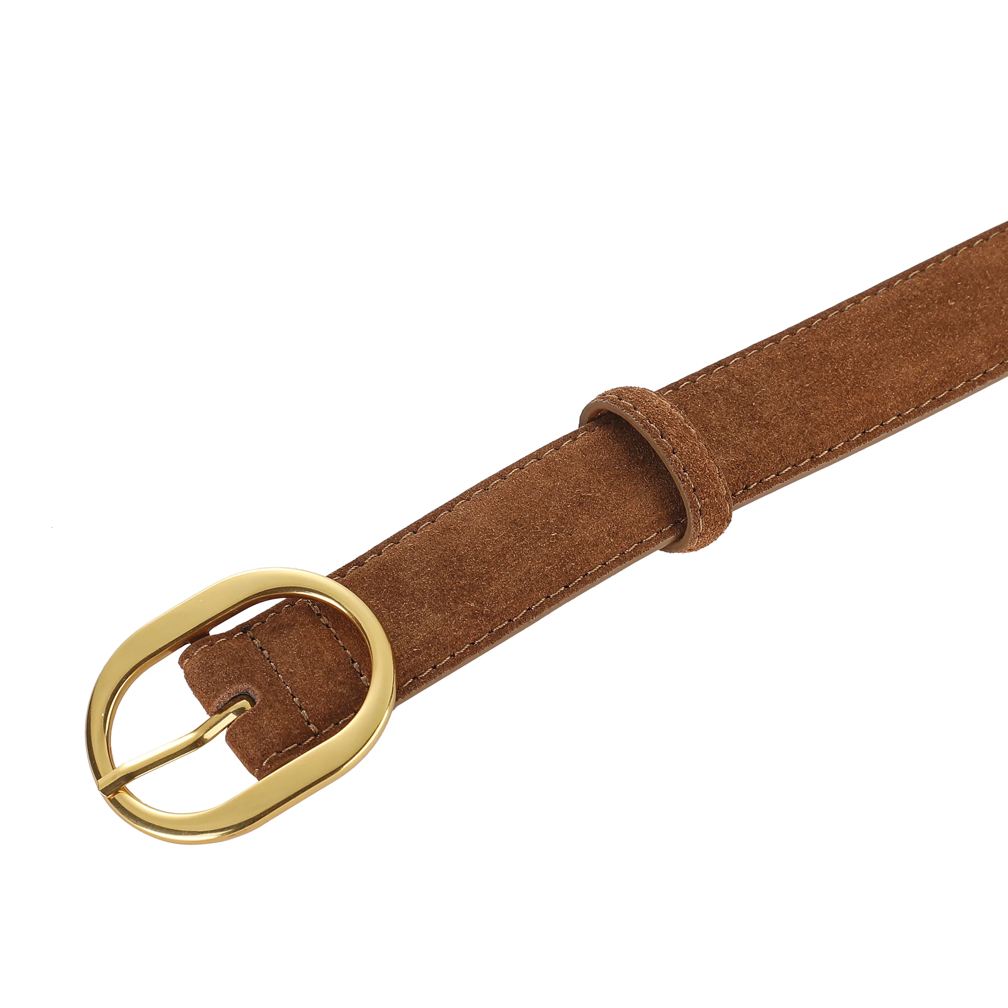 Vintage Women Skinny Belts Suede Cowhide Belt Genuine Leather Belts Ladies Dress Coat Waistband Clothes Decoration Waist Belt