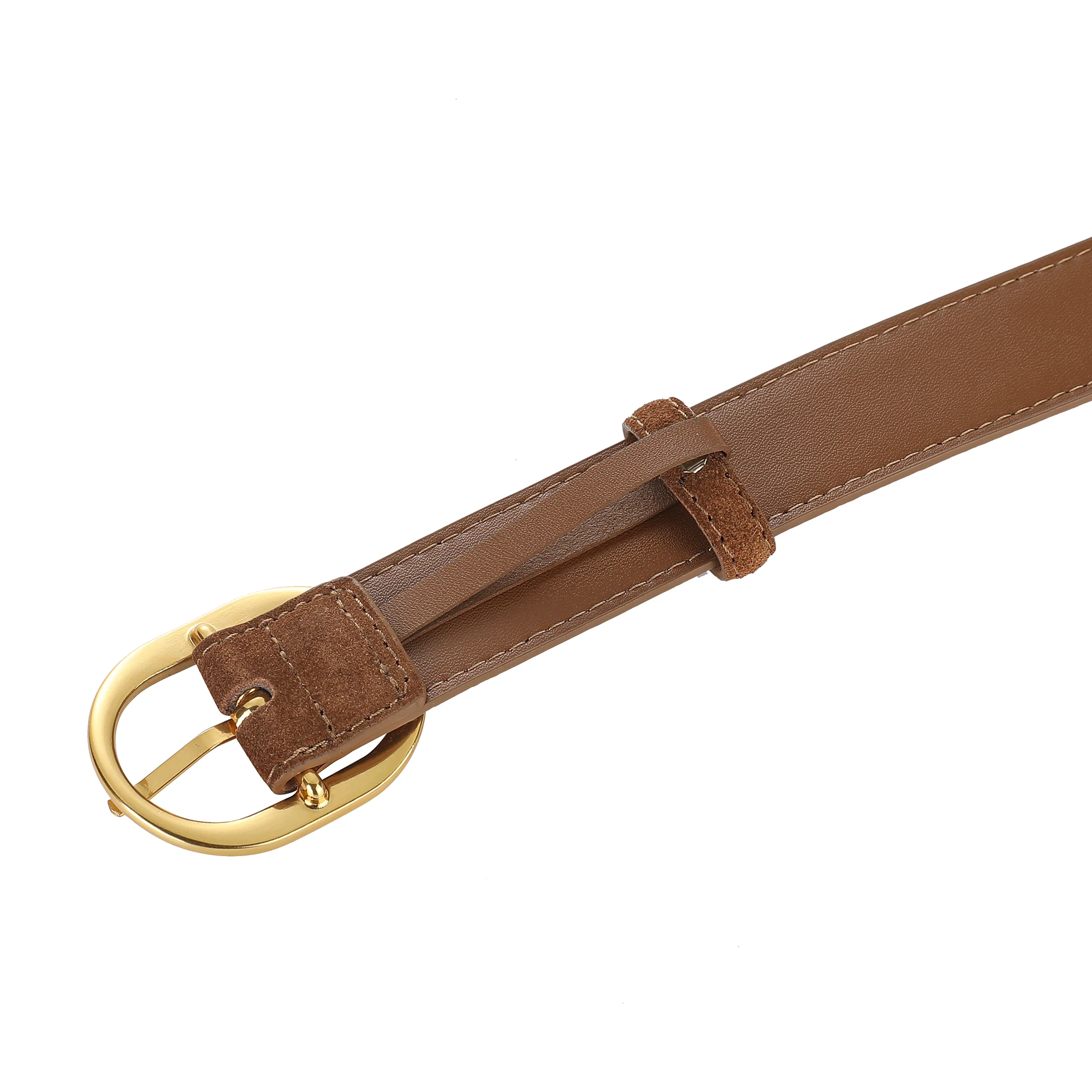 Vintage Women Skinny Belts Suede Cowhide Belt Genuine Leather Belts Ladies Dress Coat Waistband Clothes Decoration Waist Belt