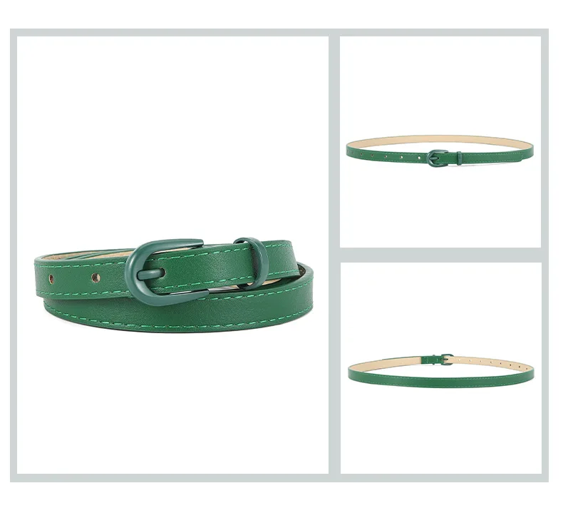 1.5x105cm Colorful Women's Belt Fashion Casual Versatile Jeans Accessories Pin Buckle Girdle Simple PU Leather Thin Waistband