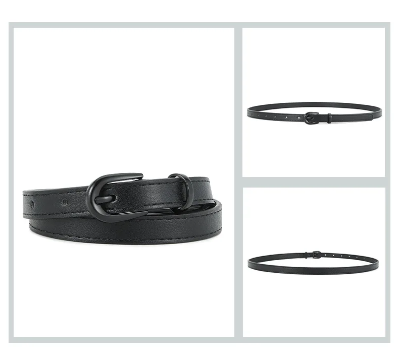 1.5x105cm Colorful Women's Belt Fashion Casual Versatile Jeans Accessories Pin Buckle Girdle Simple PU Leather Thin Waistband