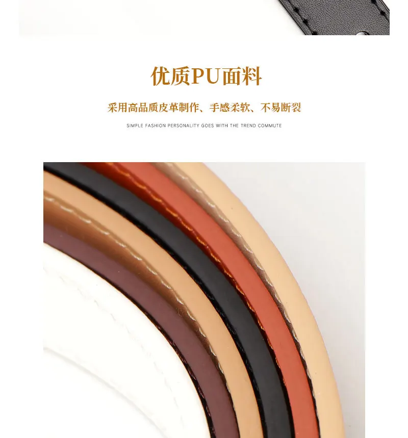 2.3x103cm Female Fashion Belt Simple Golden Metal Buckle Belt for Women Ladies Black Suit Jeans Dresses Clothing Accessories