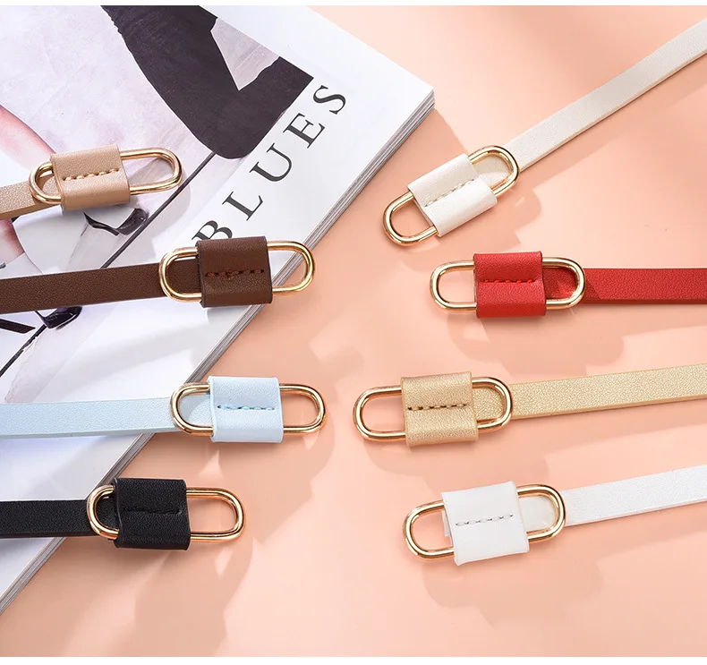 1x110cm Knotted Belt Vintage PU Leather Waistband Solid Color Vintage Decorative Belts Thin Dress Girdle For Women