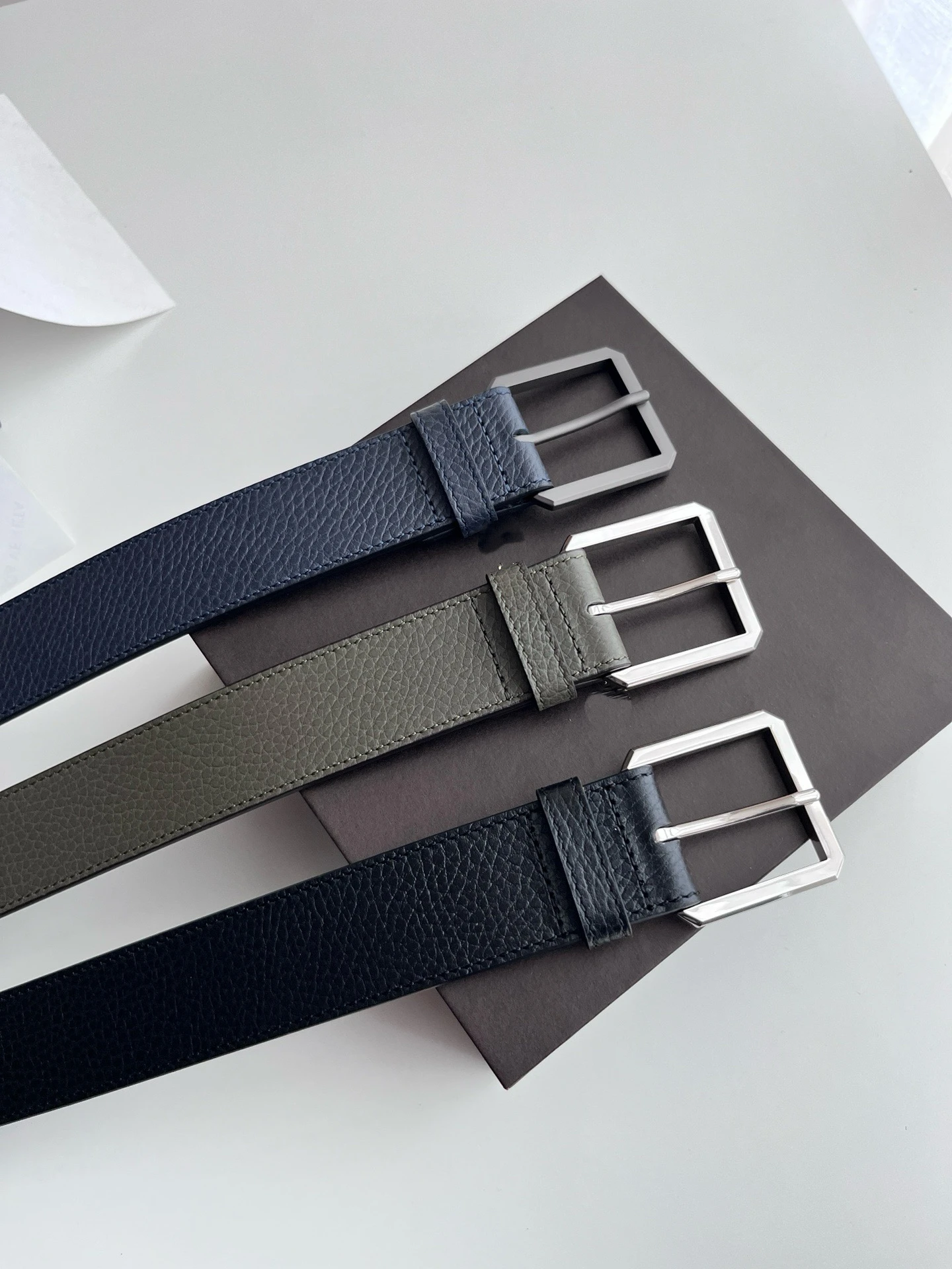 High Quality 3.5cm Leather Business Men Belt Luxury Brand Designer famous Belts for men Jeans Strap Male Metal Buckle Belt