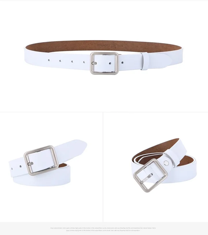 Maikun Genuine Leather Square Buckle Belt For Women New Simple Vintage Pin Buckle Jeans Versatile Belt