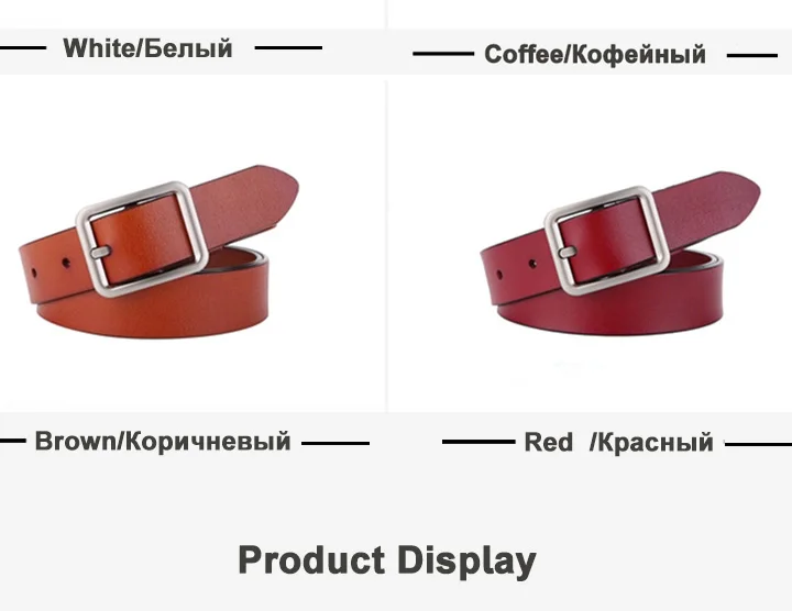 Maikun Genuine Leather Square Buckle Belt For Women New Simple Vintage Pin Buckle Jeans Versatile Belt