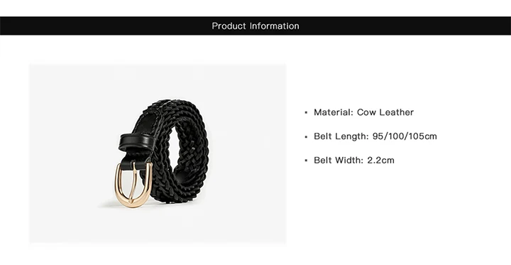 BEAUTODAY Woven Belts Women Ladies Genuine Cow Leather Metal Buckle Waistband Brand Designer Ladies Gifts Accessories 91091
