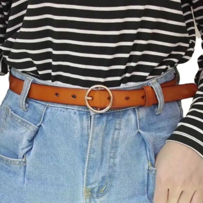 1PCS Korean Fashion Round Buckle Waist Belt High-end Versatile And Casual Fashion Skirt Decoration Waist Belt