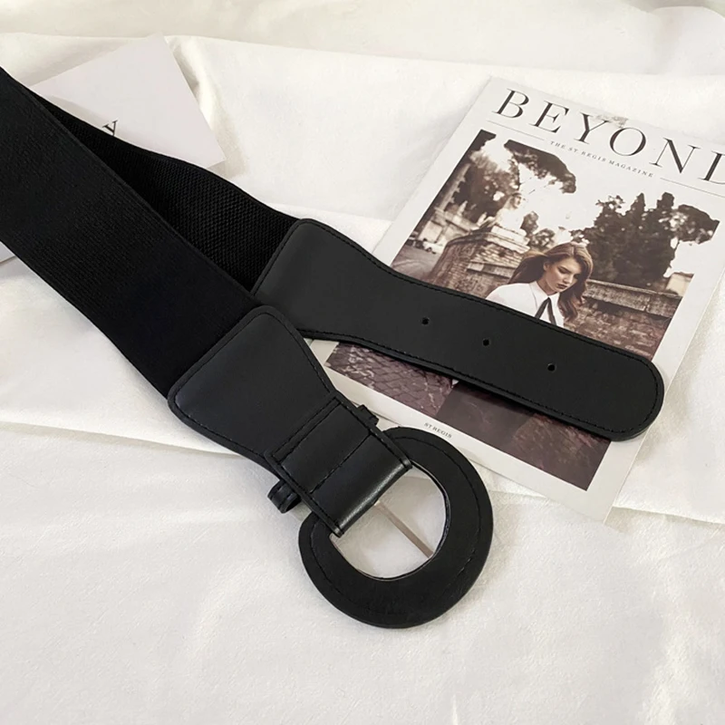 Fashion Black Elastic Waistband Korean Women Wide Belt For Coat Skirt Dress Decorative Girdles Strap Female Body Slim Cummerbund