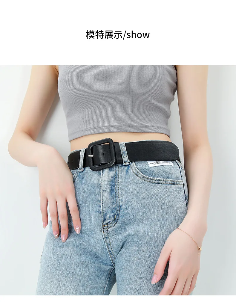 3.8x105cm Fashion Vintage Female Waistband Women Square Buckle Decorative Belt Candy Color Casual Pants Jeans Accessory Belts