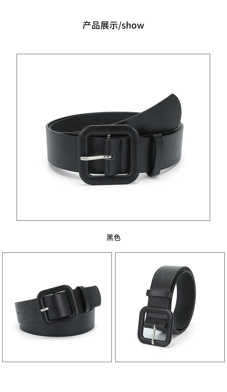 3.8x105cm Fashion Vintage Female Waistband Women Square Buckle Decorative Belt Candy Color Casual Pants Jeans Accessory Belts