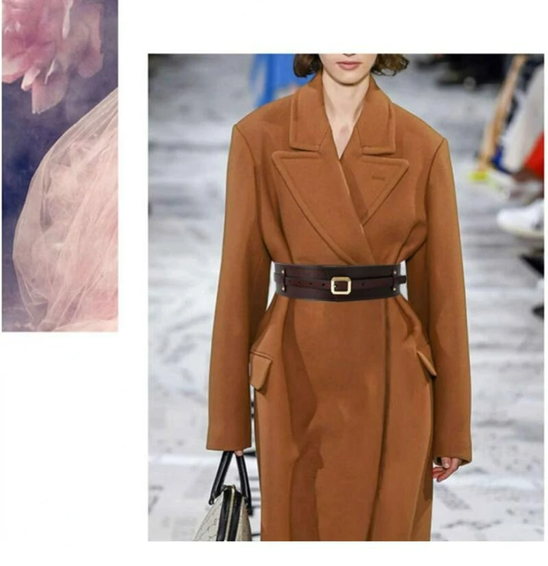 Women's Designer Runway New Fashion Genuine Leather Cummerbunds Female Dress Corsets Waistband Belts Decoration Wide Belt