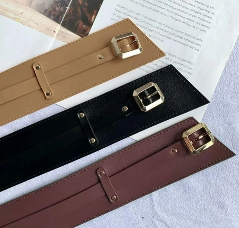 Women's Designer Runway New Fashion Genuine Leather Cummerbunds Female Dress Corsets Waistband Belts Decoration Wide Belt