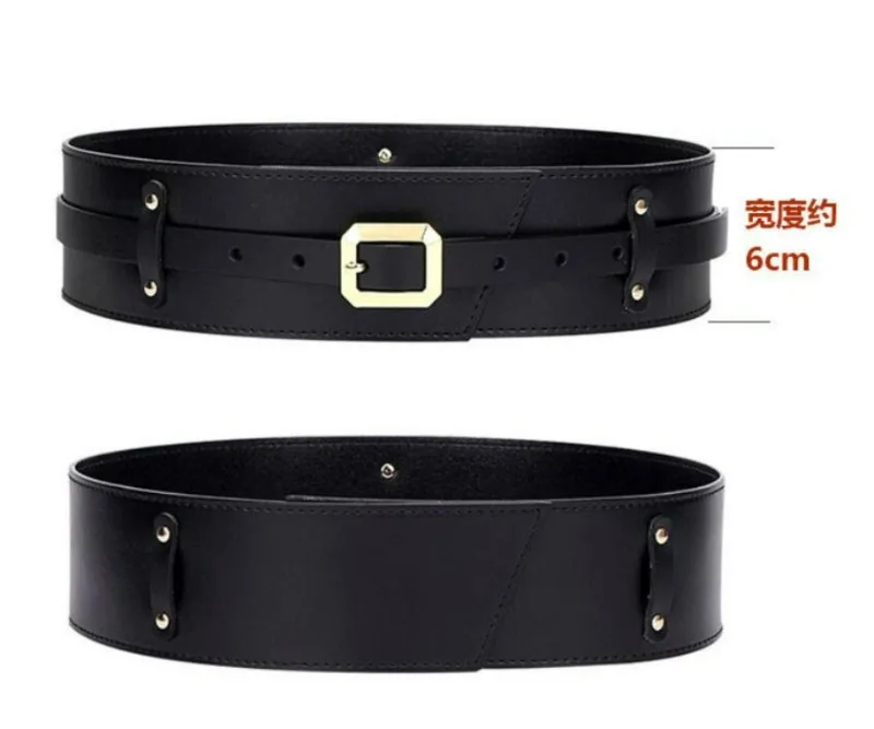 Women's Designer Runway New Fashion Genuine Leather Cummerbunds Female Dress Corsets Waistband Belts Decoration Wide Belt