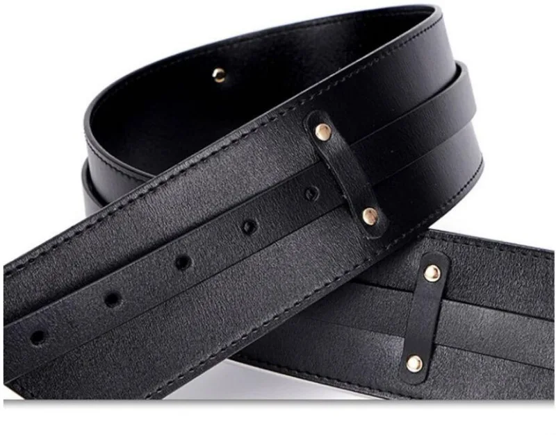 Women's Designer Runway New Fashion Genuine Leather Cummerbunds Female Dress Corsets Waistband Belts Decoration Wide Belt