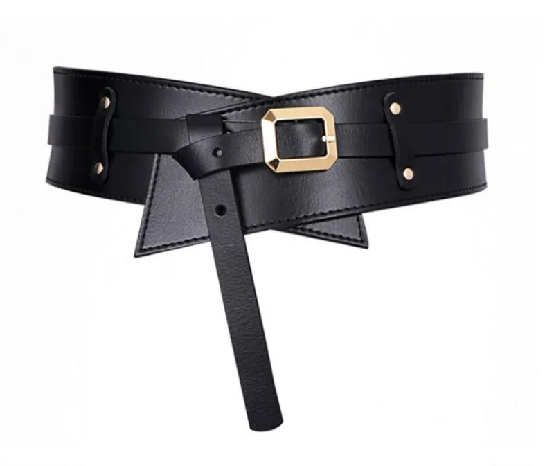 Women's Designer Runway New Fashion Genuine Leather Cummerbunds Female Dress Corsets Waistband Belts Decoration Wide Belt