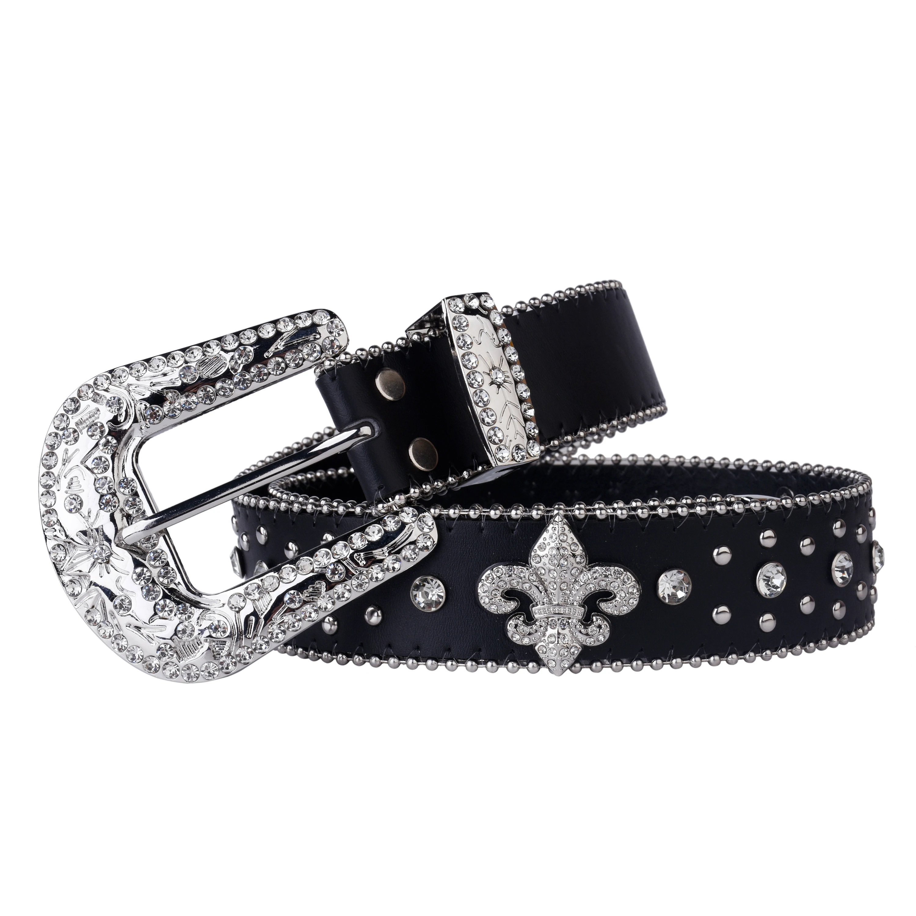 Punk Rhinestone Belt for men and women female fashion western jeans female jeans jewelry fashion design Y2K Jeans Belt