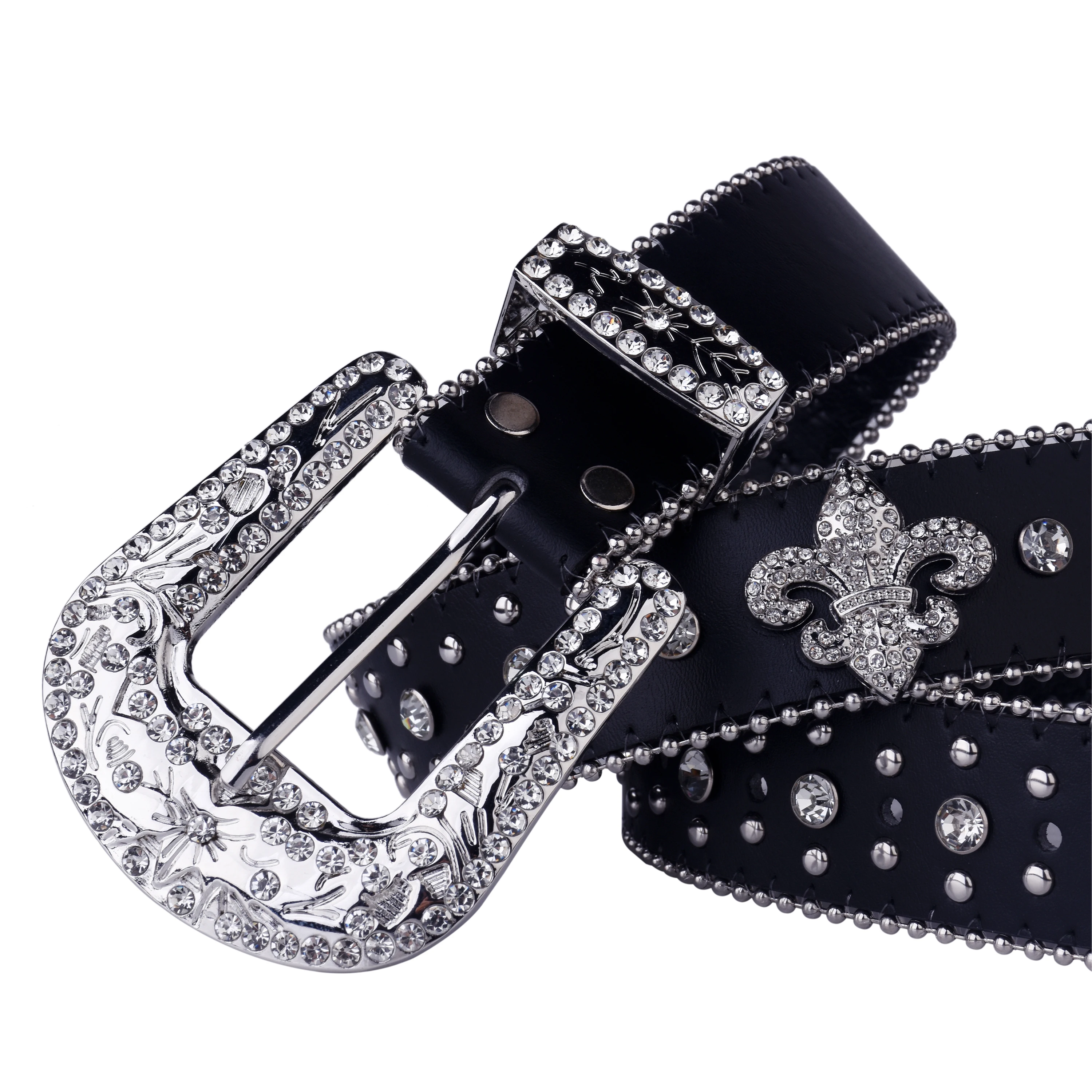 Punk Rhinestone Belt for men and women female fashion western jeans female jeans jewelry fashion design Y2K Jeans Belt
