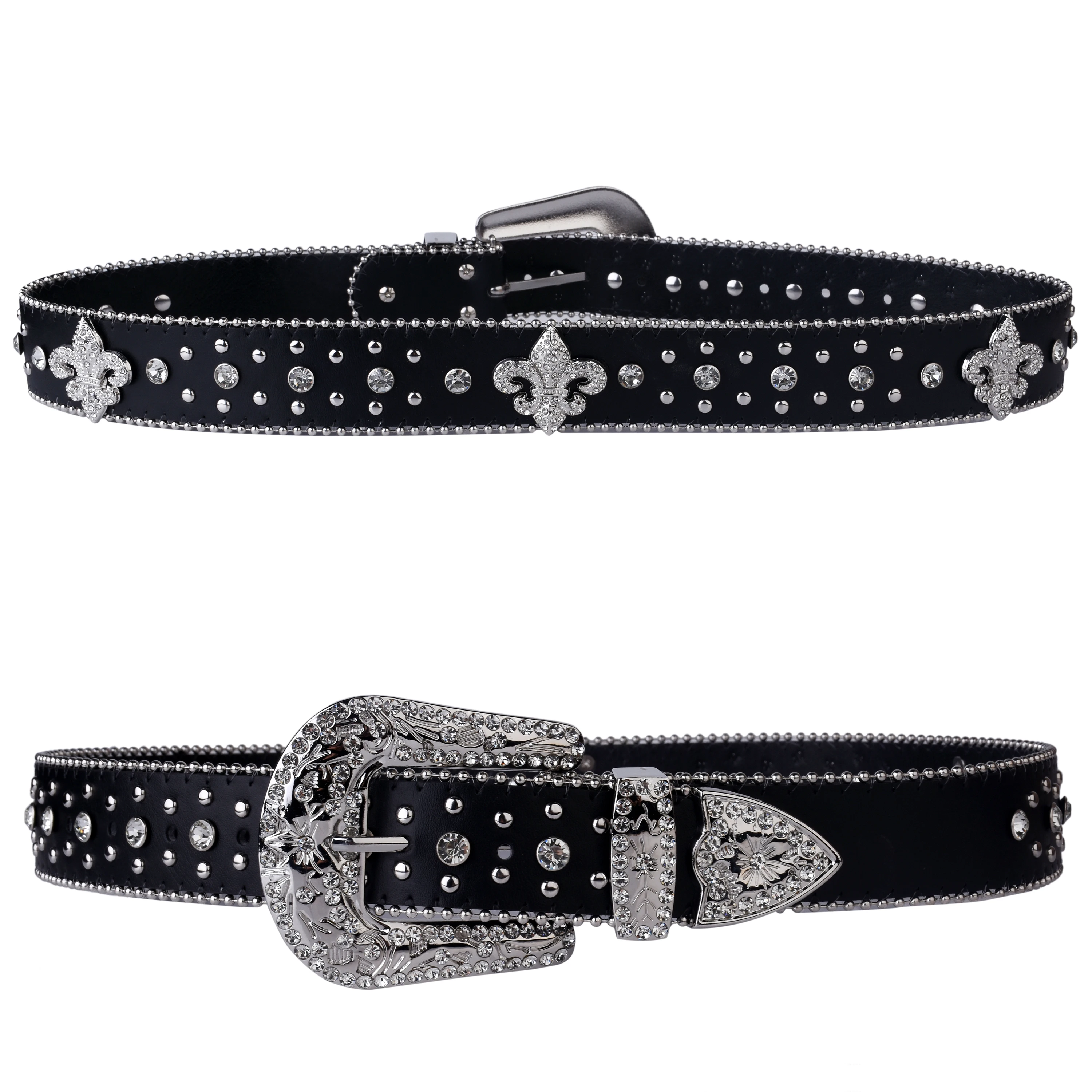 Punk Rhinestone Belt for men and women female fashion western jeans female jeans jewelry fashion design Y2K Jeans Belt
