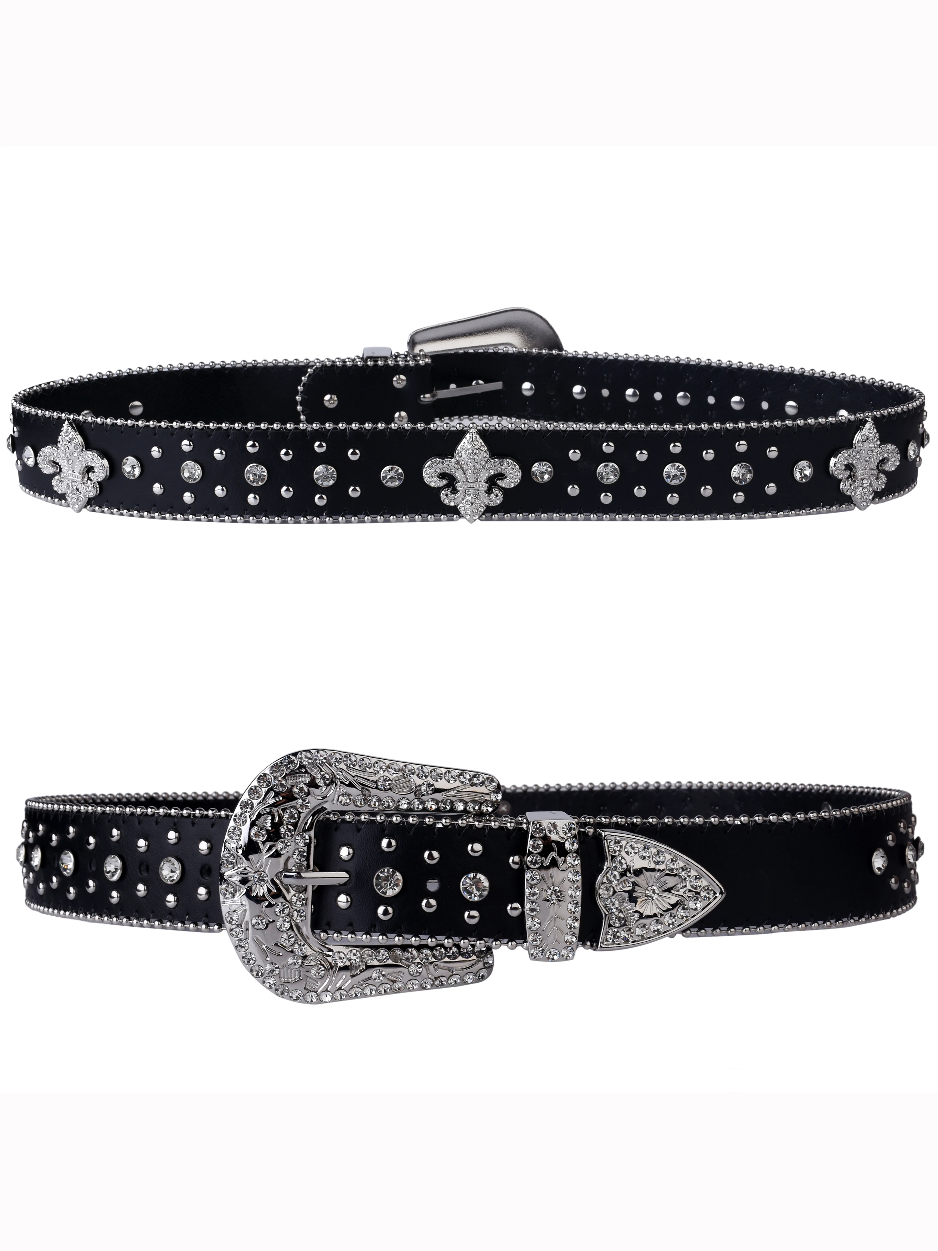 Punk Rhinestone Belt for men and women female fashion western jeans female jeans jewelry fashion design Y2K Jeans Belt
