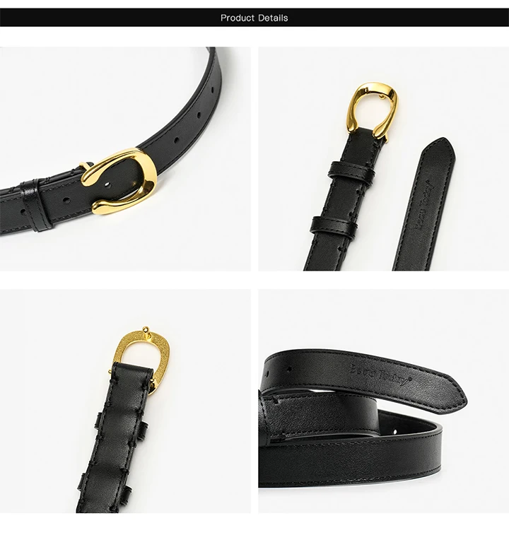 BEAUTODAY Classical Belts Women Genuine Cow Leather Buckle Straps Designer Female Elegant Dress Accessories Handmade 91086