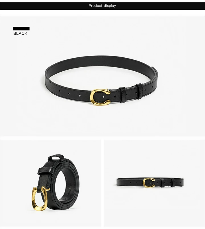 BEAUTODAY Classical Belts Women Genuine Cow Leather Buckle Straps Designer Female Elegant Dress Accessories Handmade 91086