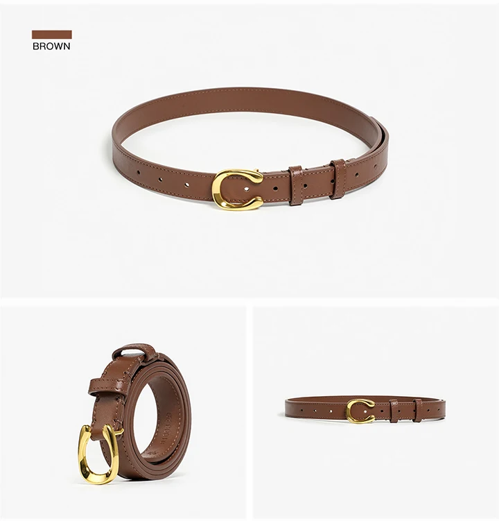 BEAUTODAY Classical Belts Women Genuine Cow Leather Buckle Straps Designer Female Elegant Dress Accessories Handmade 91086