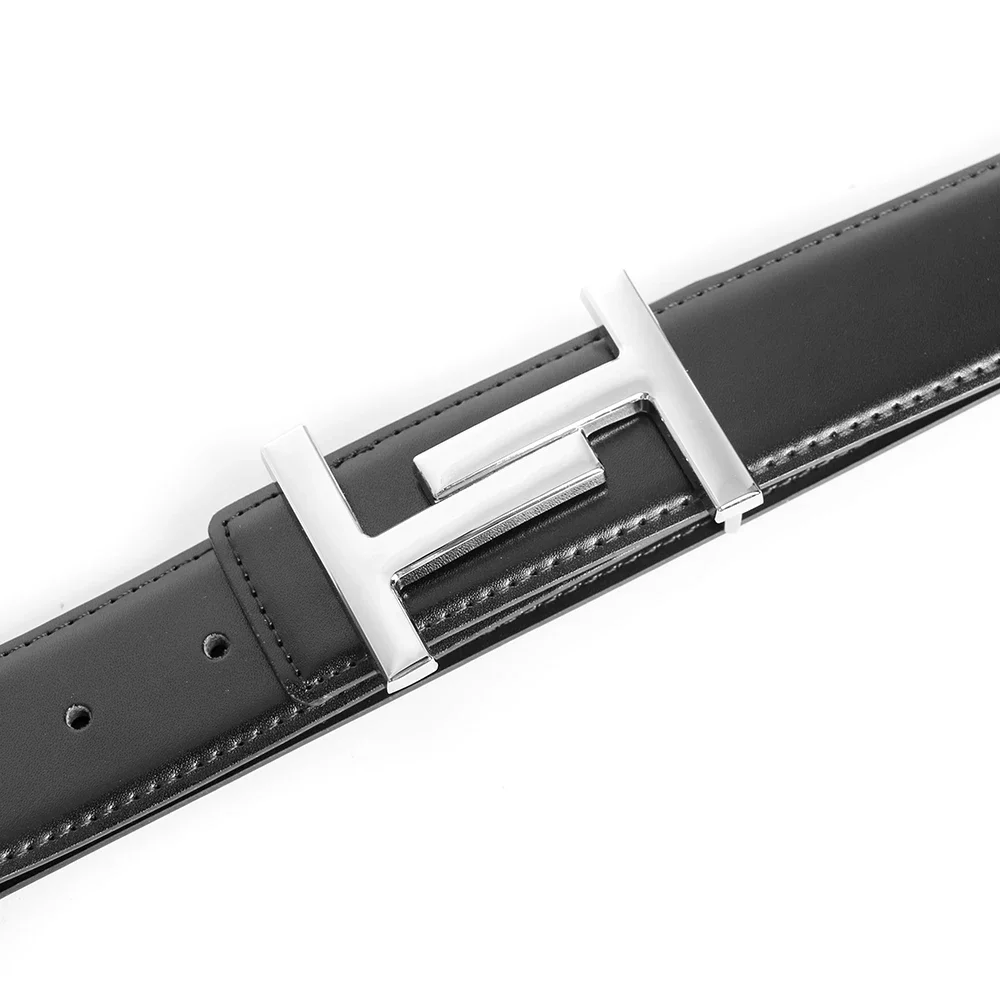 Cowskin Luxury Designer Brand Waist Belt Men Gifts High Quality Women Genuine Real Leather Dress Strap for Jeans Waistband Grey