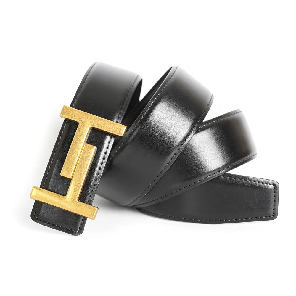 Cowskin Luxury Designer Brand Waist Belt Men Gifts High Quality Women Genuine Real Leather Dress Strap for Jeans Waistband Grey