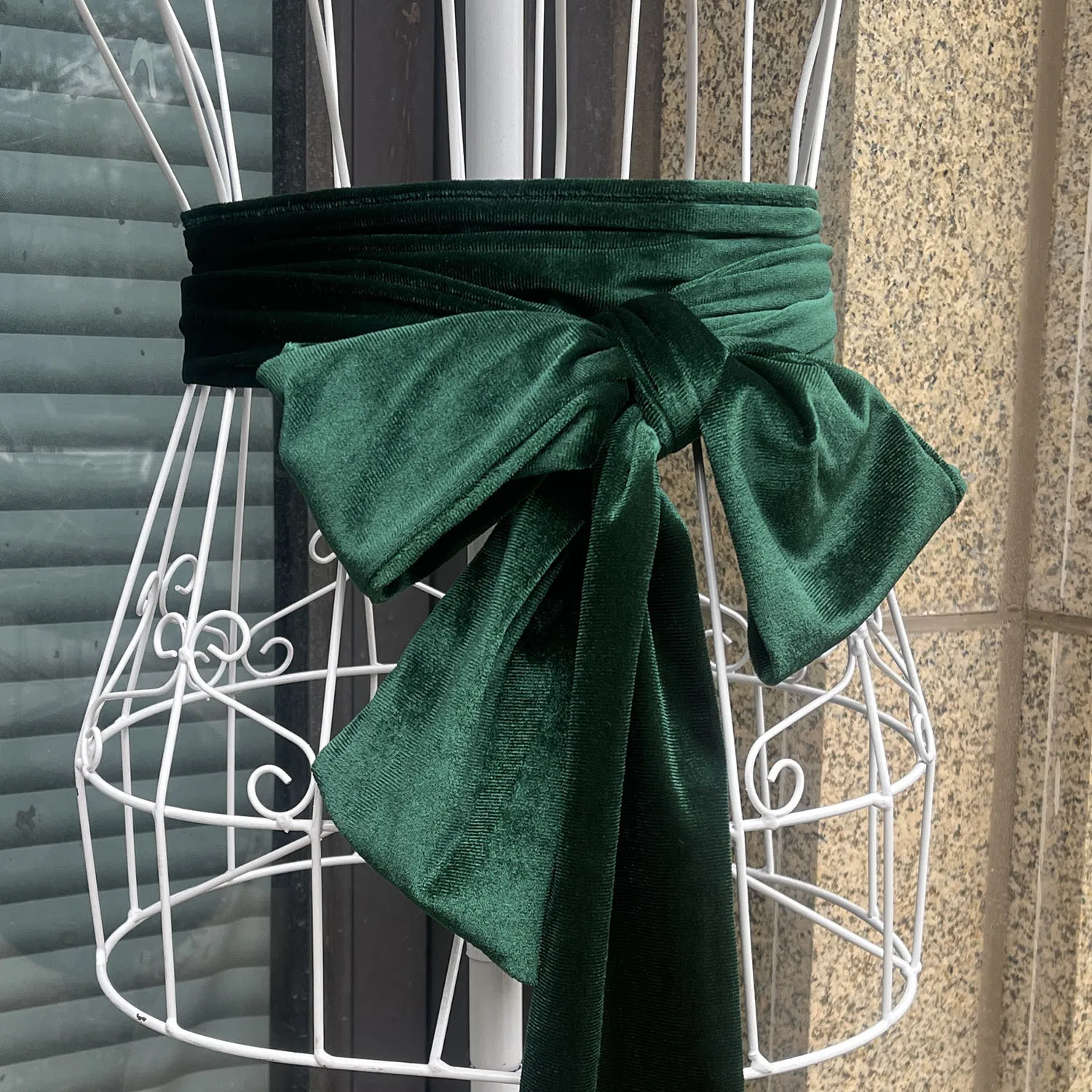 9x250cm Vintage Long Velvet Ribbon Waist Belt Ladies Bowknot Self Tie Wide Cummerbunds Women Black White Red Waistband