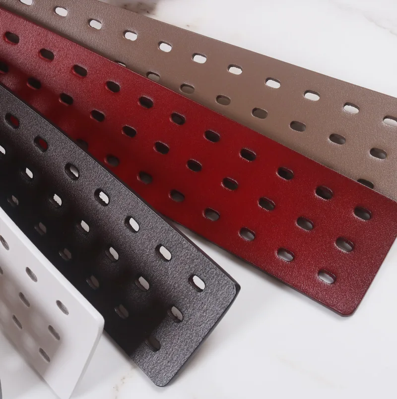 Genuine Leather Waist Seal Wide Eye Belts Lady's Three-row Needle Buckle Waist Seal Pure Cowhide Bronze Buckle Wide Belt