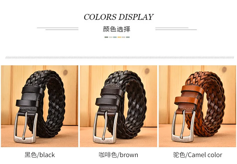2025 Men Real Cowhide Belt Woven Casual Buckle Layer Hollow Hand Woven Fashion Couple Personalized Student Luxury Jeans Belt