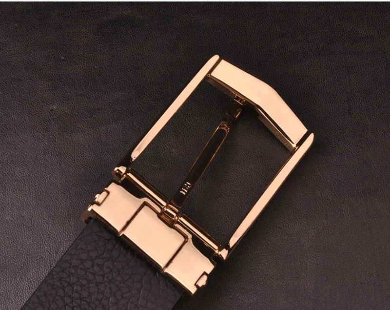 Men's Classical Fashion Business Belts Genuine Leather Belt Men High Quality Pin Buckle Strap Luxury Designer Male Belt