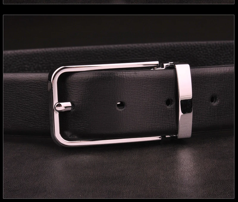 Men's Classical Fashion Business Belts Genuine Leather Belt Men High Quality Pin Buckle Strap Luxury Designer Male Belt