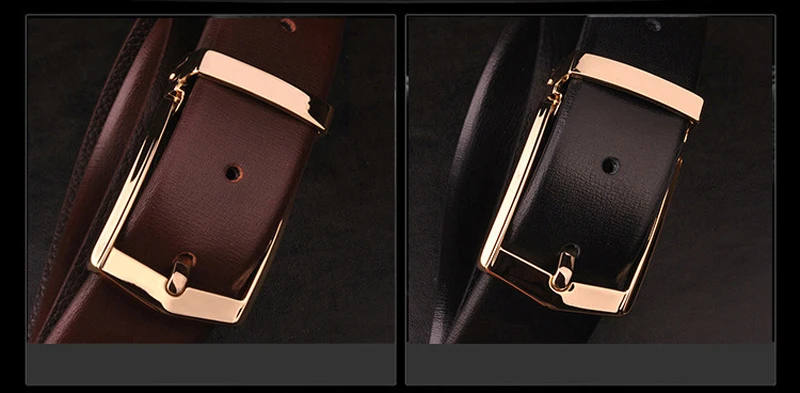 Men's Classical Fashion Business Belts Genuine Leather Belt Men High Quality Pin Buckle Strap Luxury Designer Male Belt