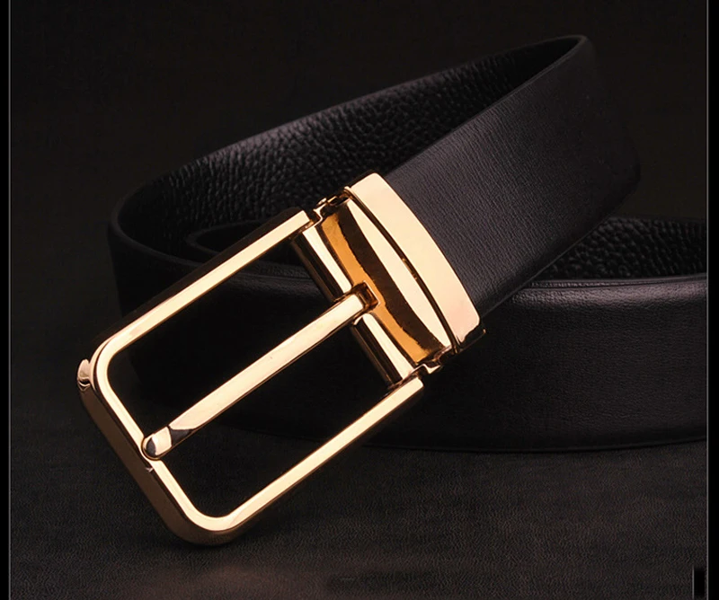 Men's Classical Fashion Business Belts Genuine Leather Belt Men High Quality Pin Buckle Strap Luxury Designer Male Belt