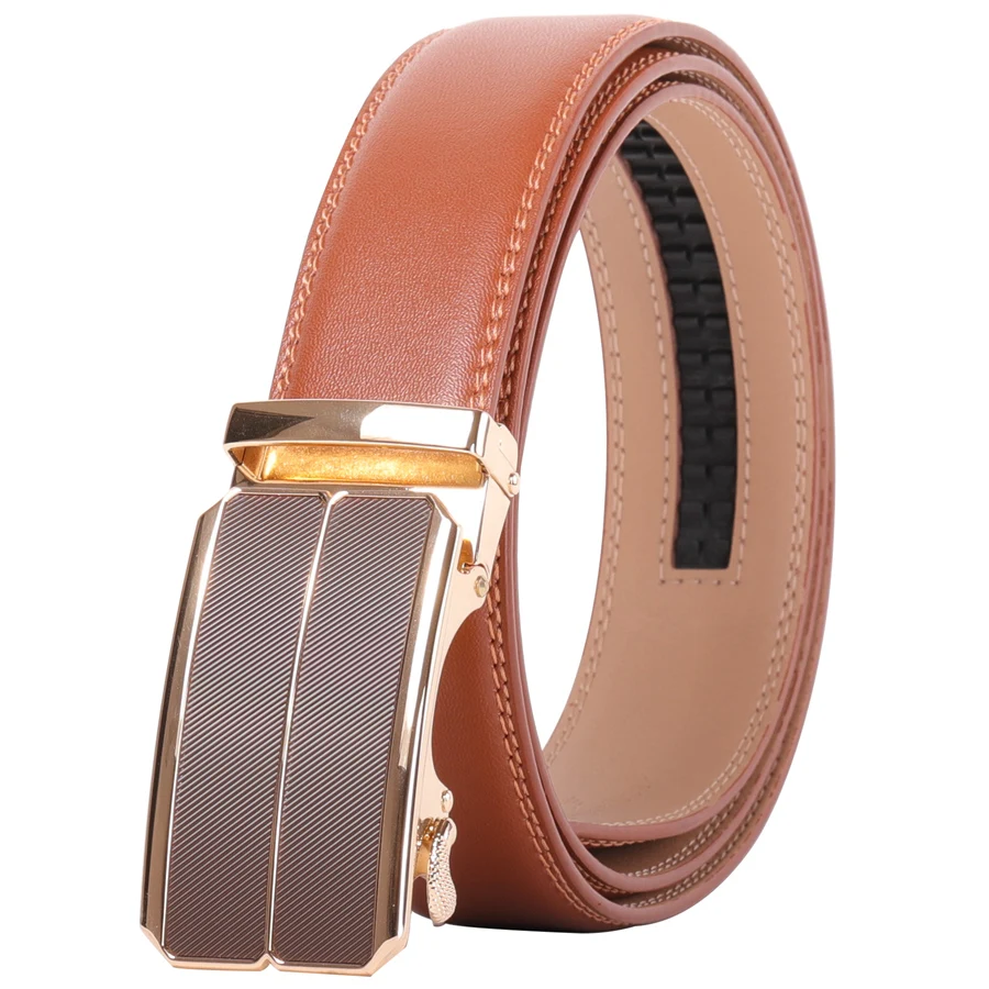 Plyesxale Fashion Green Genuine Leather Belts For Men Luxury Designer Automatic Buckle Belt Man Business Formal Belts Male B104