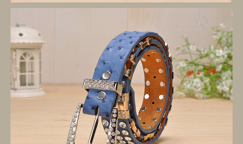 New Fashion Rhinestone belts for women Luxury Designer PU leather belt High quality Cow second layer skin strap female
