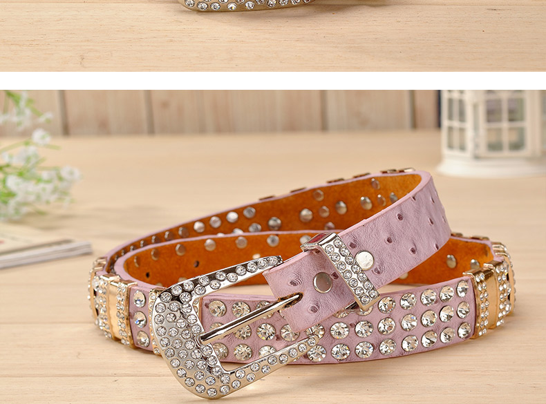New Fashion Rhinestone belts for women Luxury Designer PU leather belt High quality Cow second layer skin strap female