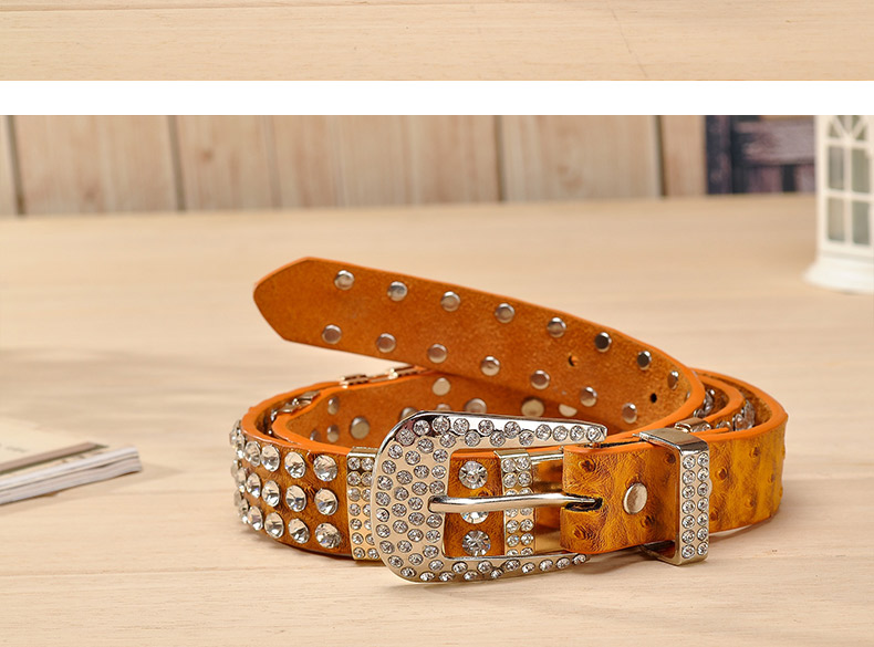 New Fashion Rhinestone belts for women Luxury Designer PU leather belt High quality Cow second layer skin strap female