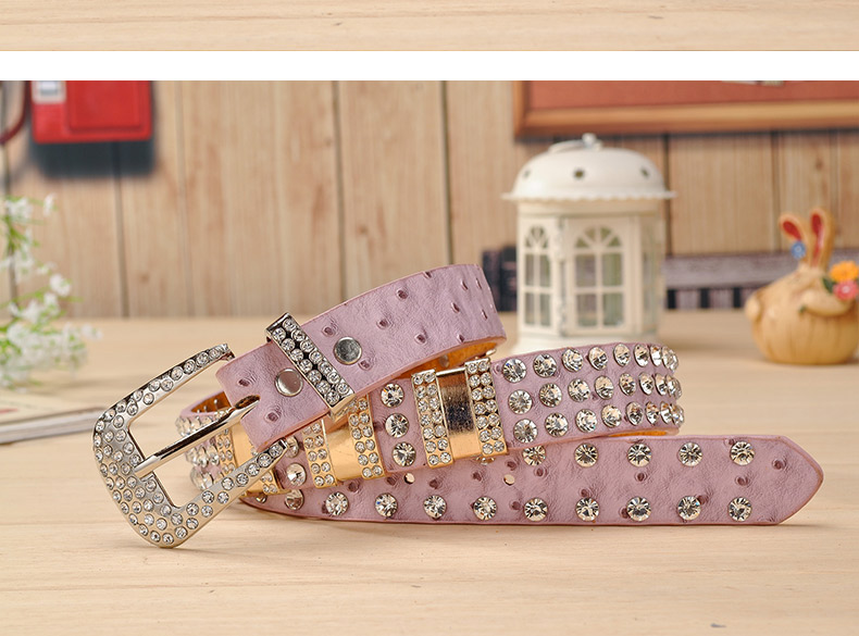 New Fashion Rhinestone belts for women Luxury Designer PU leather belt High quality Cow second layer skin strap female