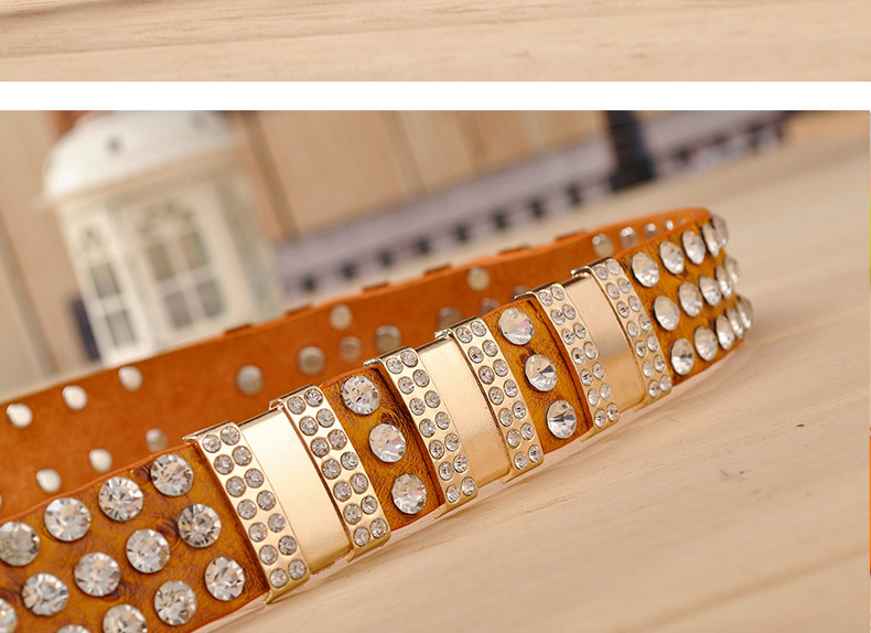 New Fashion Rhinestone belts for women Luxury Designer PU leather belt High quality Cow second layer skin strap female