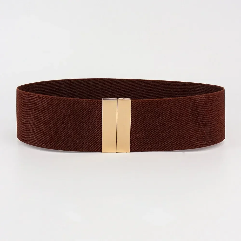 Wide Elastic Belt Dress Stretch Waist Belt Women Dress Accessories Waistband Corset Waist Metal Buckle