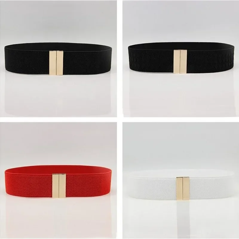 Wide Elastic Belt Dress Stretch Waist Belt Women Dress Accessories Waistband Corset Waist Metal Buckle