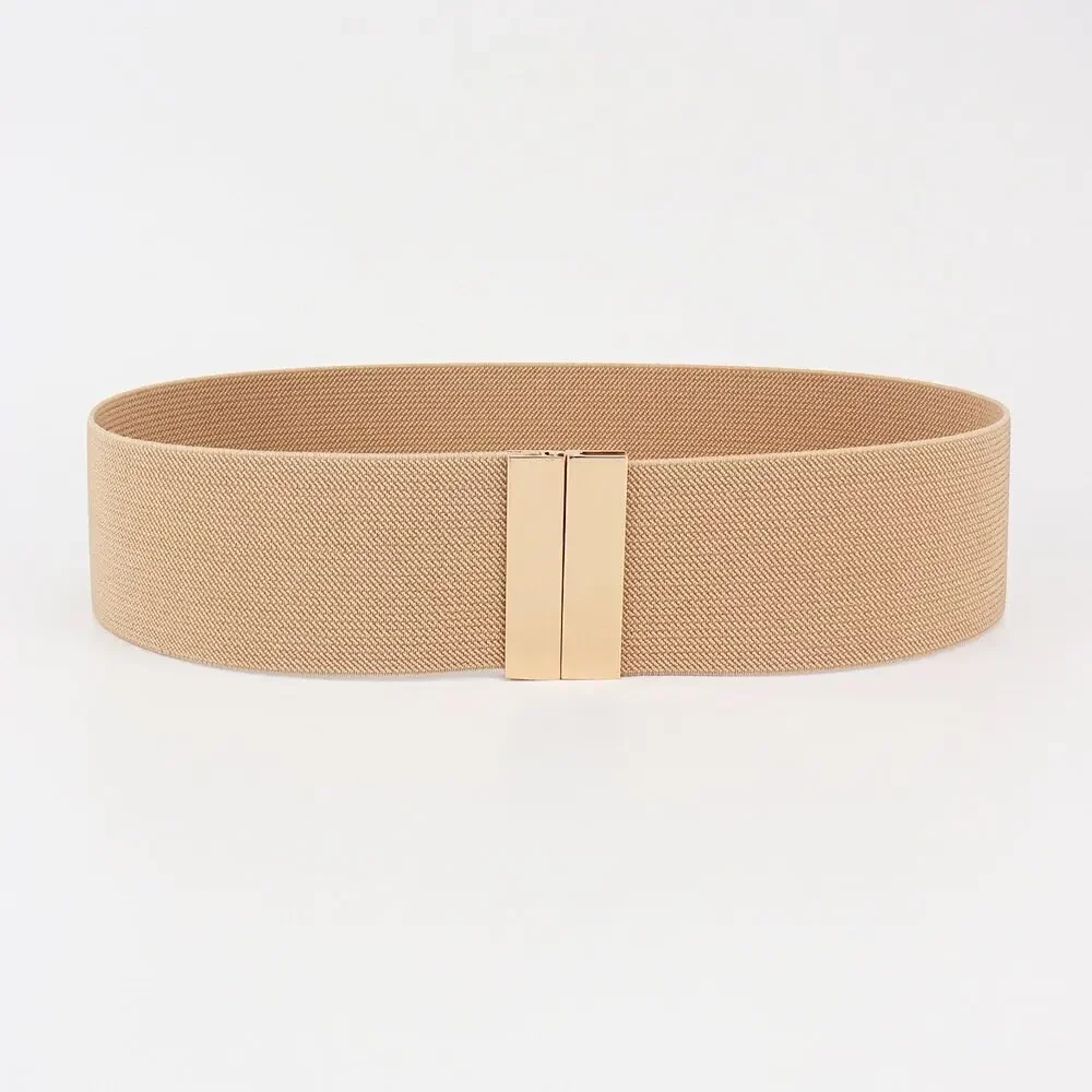 Wide Elastic Belt Dress Stretch Waist Belt Women Dress Accessories Waistband Corset Waist Metal Buckle